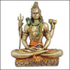 Polyresin Lord Shiva Meditating Figurine - Green Ninja