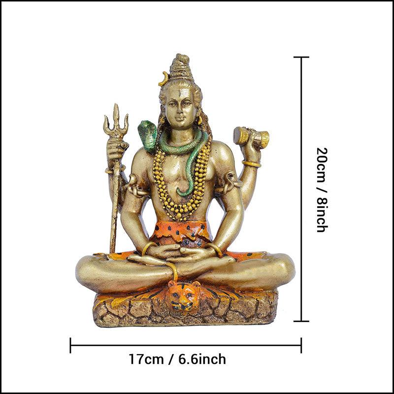 Polyresin Lord Shiva Meditating Figurine - Green Ninja