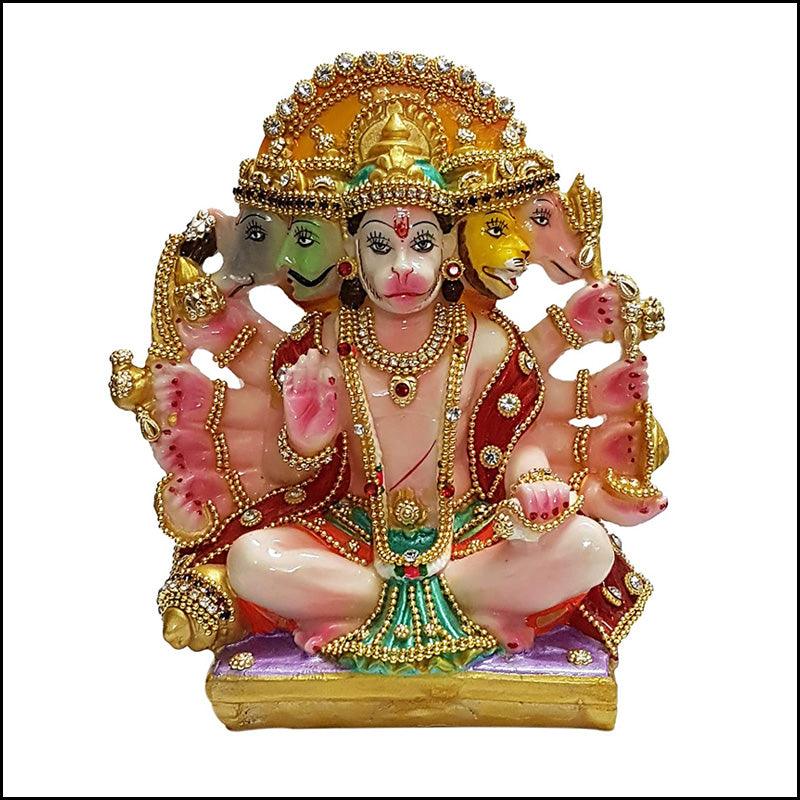 Polyresin Panchmukhi Hanuman - Green Ninja
