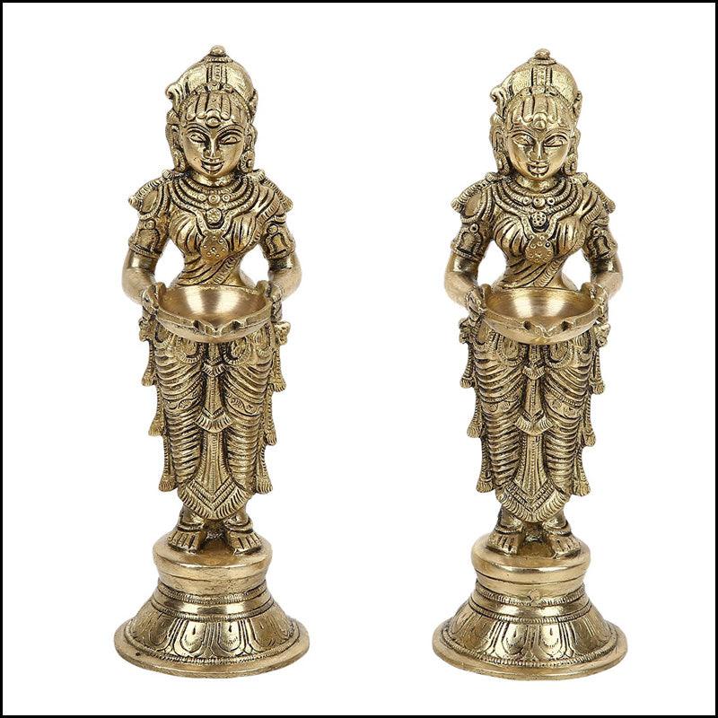 Pure Brass Beautiful Deep Laxmi - Green Ninja