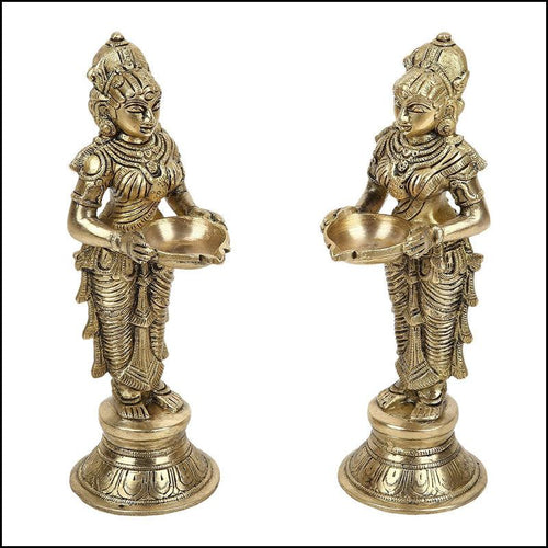 Pure Brass Beautiful Deep Laxmi - Green Ninja