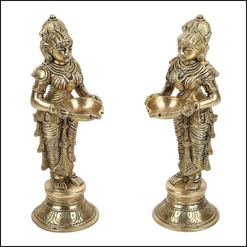 Pure Brass Beautiful Deep Laxmi - Green Ninja