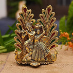 Radha Krishna Metal Diya - Green Ninja