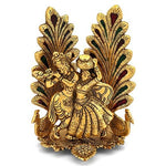 Radha Krishna Metal Diya - Green Ninja