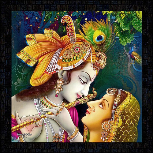 Radha Krishna Mukh Painting - Green Ninja