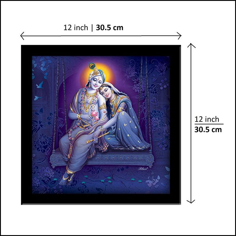 Radha Krishna on Swing Wall Painting - Green Ninja
