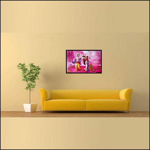 Radha Krishna Playing Holi Painting - Green Ninja