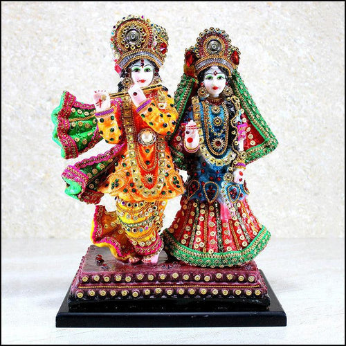 Radha Krishna Resin Figurine - Green Ninja