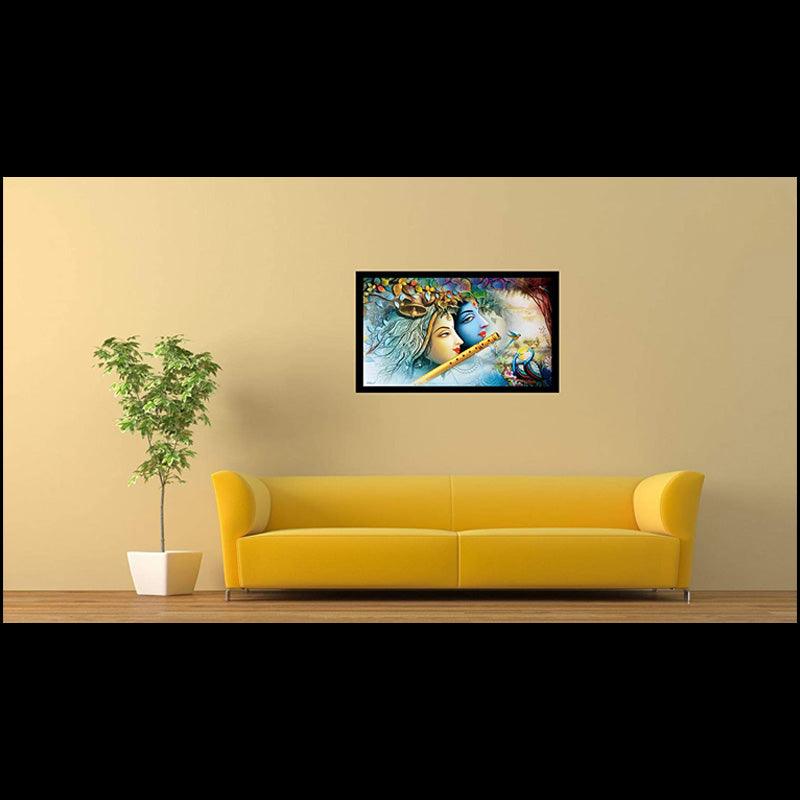 Radha Krishna with Flute Painting - Green Ninja