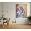 Rajasthani Musician Portrait Canvas Art - Green Ninja