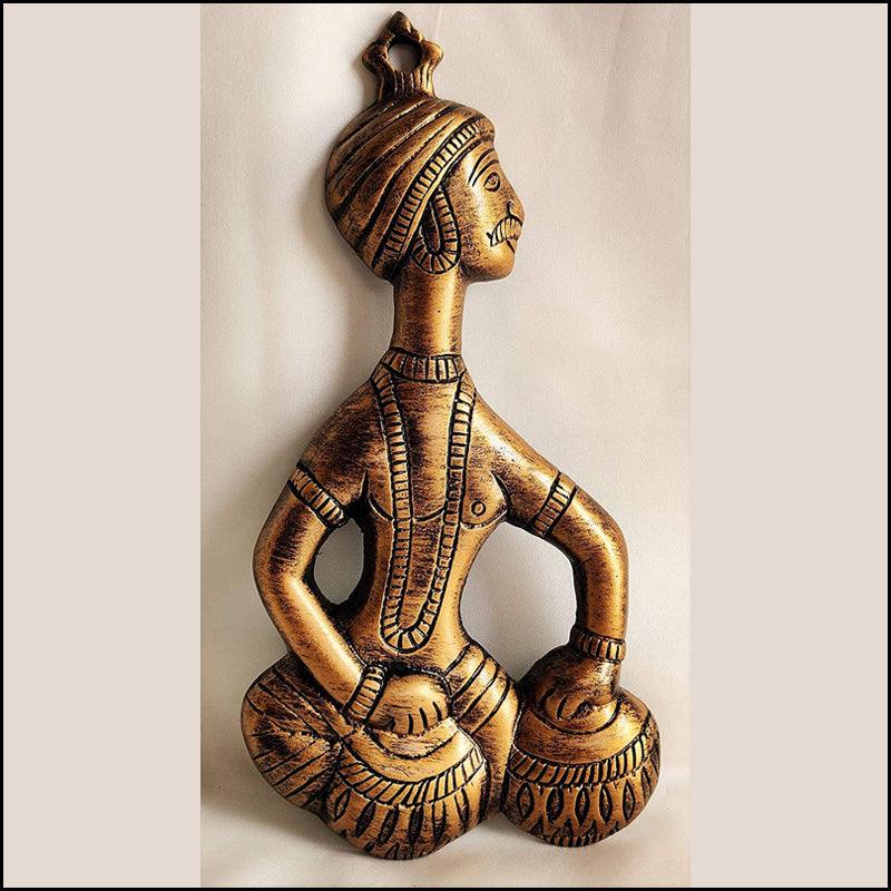 Rajasthani Musicians Metal Wall Hanging - Green Ninja