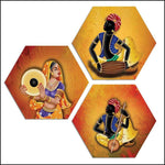 Rajasthani Musicians Wall Painting - Green Ninja