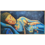 Reclining Lord Buddha Landscape Canvas Art - Green Ninja