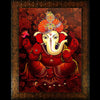 Red Lord Ganesha Wall Painting - Green Ninja