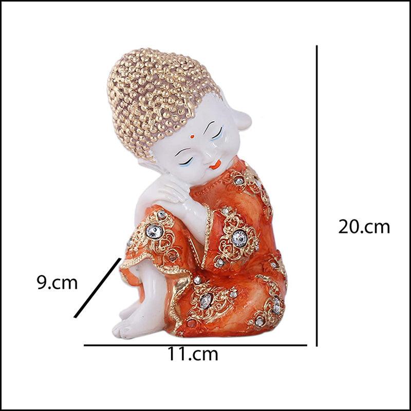 Resin Orange Baby Buddha - Green Ninja
