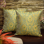 Sage Green Banarasi Brocade Cushion Covers - Green Ninja