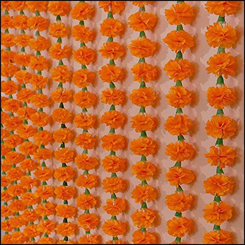Set of 10 Artificial Marigold Wall Hanging - Green Ninja