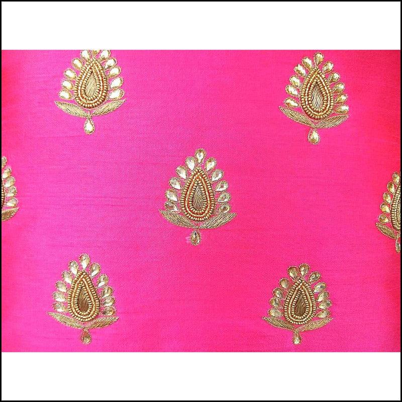 Set of 2 Rajwadi Pink Brocade Cushion Covers - Green Ninja
