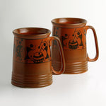 Set of 2 Warli Hand-Painted Large Mugs - Green Ninja