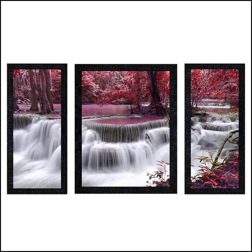 3 Pieces Waterfall Painting - Green Ninja