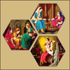 Set of Rajasthani Women Painting - Green Ninja