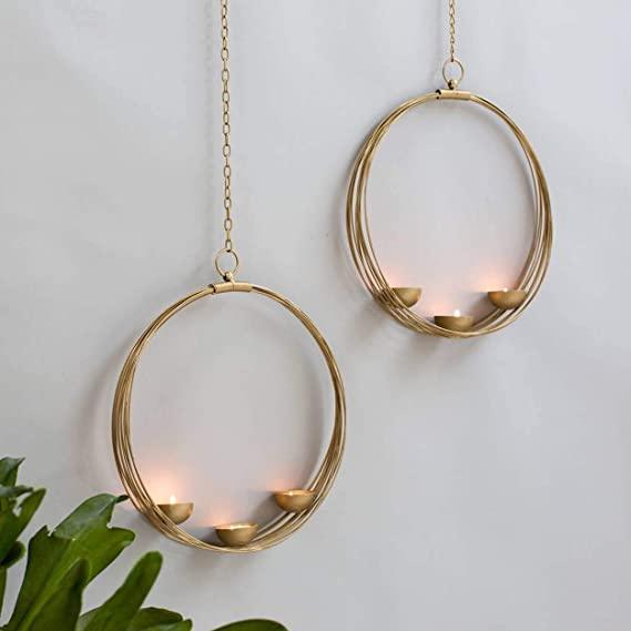 Set of Two Metal Sconce Rings - Green Ninja