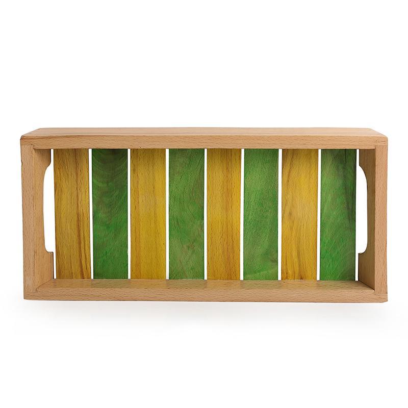 Single Dual Colored Wooden Serving Tray - Green Ninja