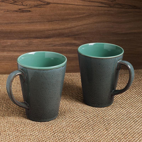 Studio Pottery Glazed Coffee Mugs In Ceramic - Green Ninja