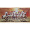 Sunset white Horses landscape canvas art - Green Ninja