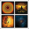 Synthetic Lord Shiva Set Abstract Painting - Green Ninja