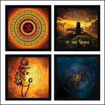 Synthetic Lord Shiva Set Abstract Painting - Green Ninja