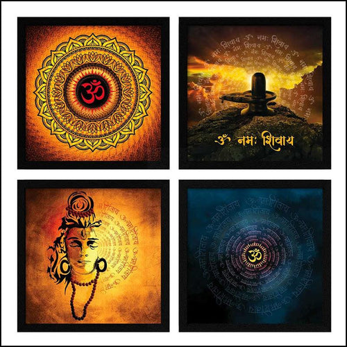 Synthetic Lord Shiva Set Abstract Painting - Green Ninja
