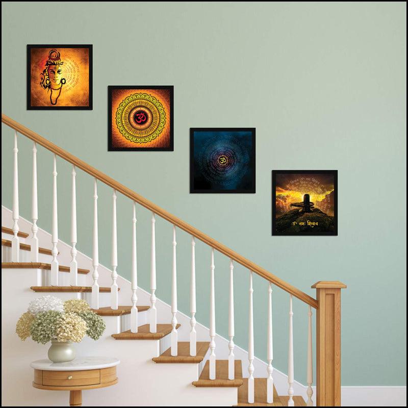 Synthetic Lord Shiva Set Abstract Painting - Green Ninja