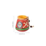 Terracotta Warli Handpainted Pen Stand Knitted Red - Green Ninja