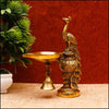 Traditional Brass Peacock Diya - Green Ninja