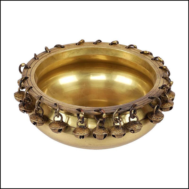 Traditional Brass Urli with Bells - Green Ninja