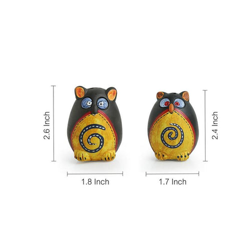 Twin Owl Shaped Salt & Pepper Shaker Set - Green Ninja