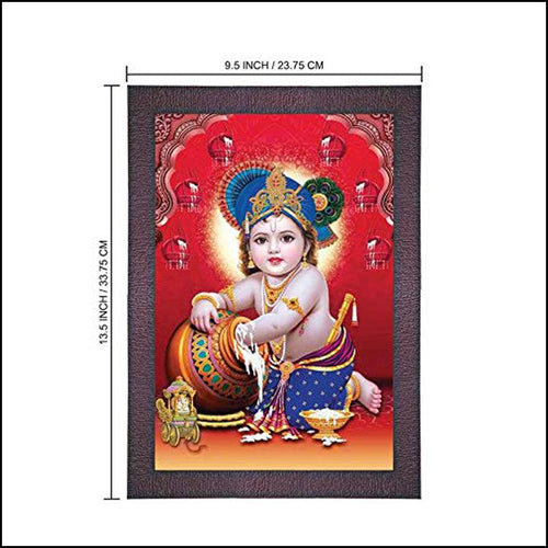 UV Coated Bal Krishna Painting - Green Ninja