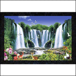Vastu Waterfall Wall Oil Painting - Green Ninja