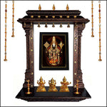 Venkateshwara Tirupati Balaji with Hrudaya Lakshmi Painting - Green Ninja