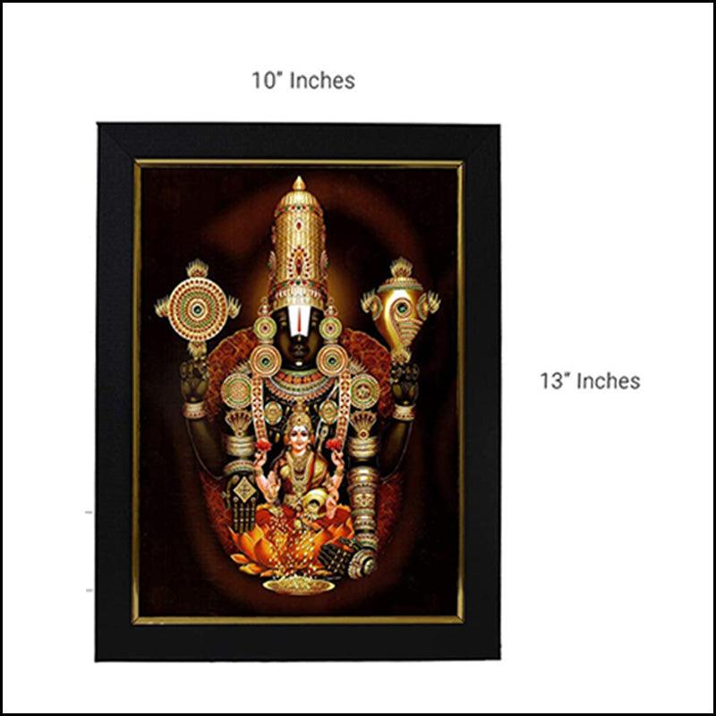 Venkateshwara Tirupati Balaji with Hrudaya Lakshmi Painting - Green Ninja