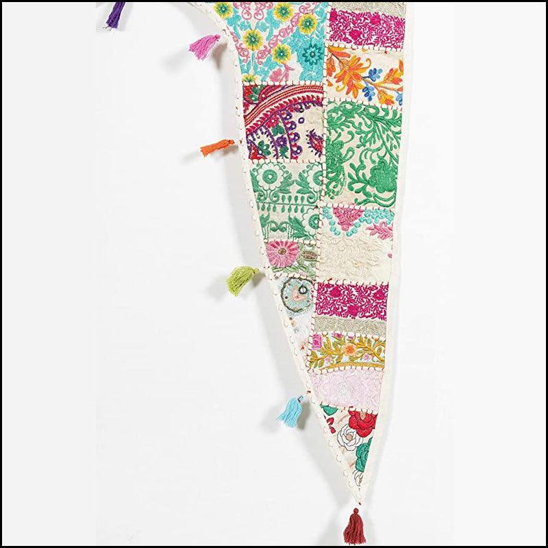 White Khambadiya Patchwork Toran - Green Ninja