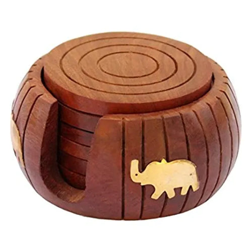 Wooden Coaster Set - Green Ninja