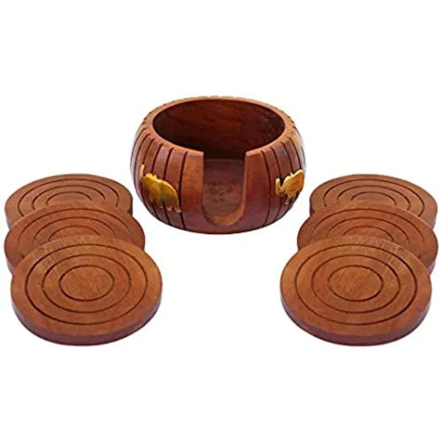 Wooden Coaster Set - Green Ninja