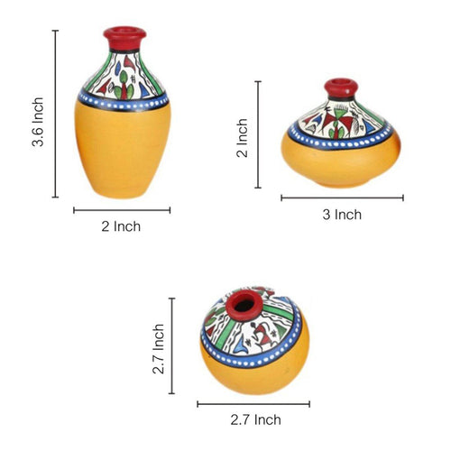 Yellow Terracotta Hand-Painted Pots - Green Ninja