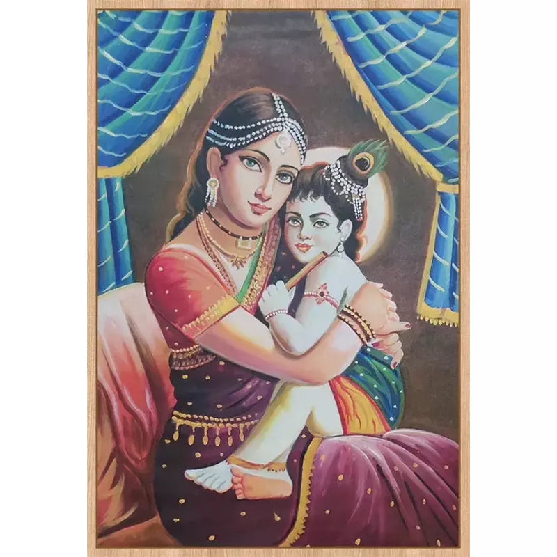 Young Lord Krishna Portrait Canvas Art - Green Ninja
